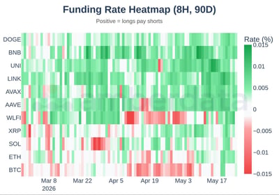 Funding rate heatmap major altcoins