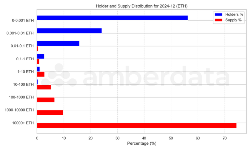 Ethereum ETH Holder and Supply Distribution Dec 2024