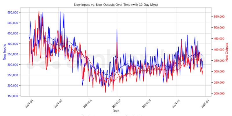 BTC New Inputs vs New Outputs 2024 Research Report