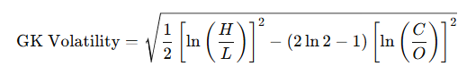 formula for the Garman-Klass volatility