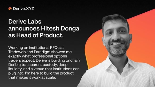 Derive labs announces hitesh donga as head of product