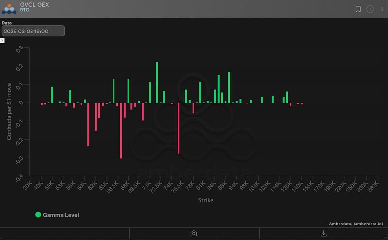 Bitcoin Gamma Exposure GEX